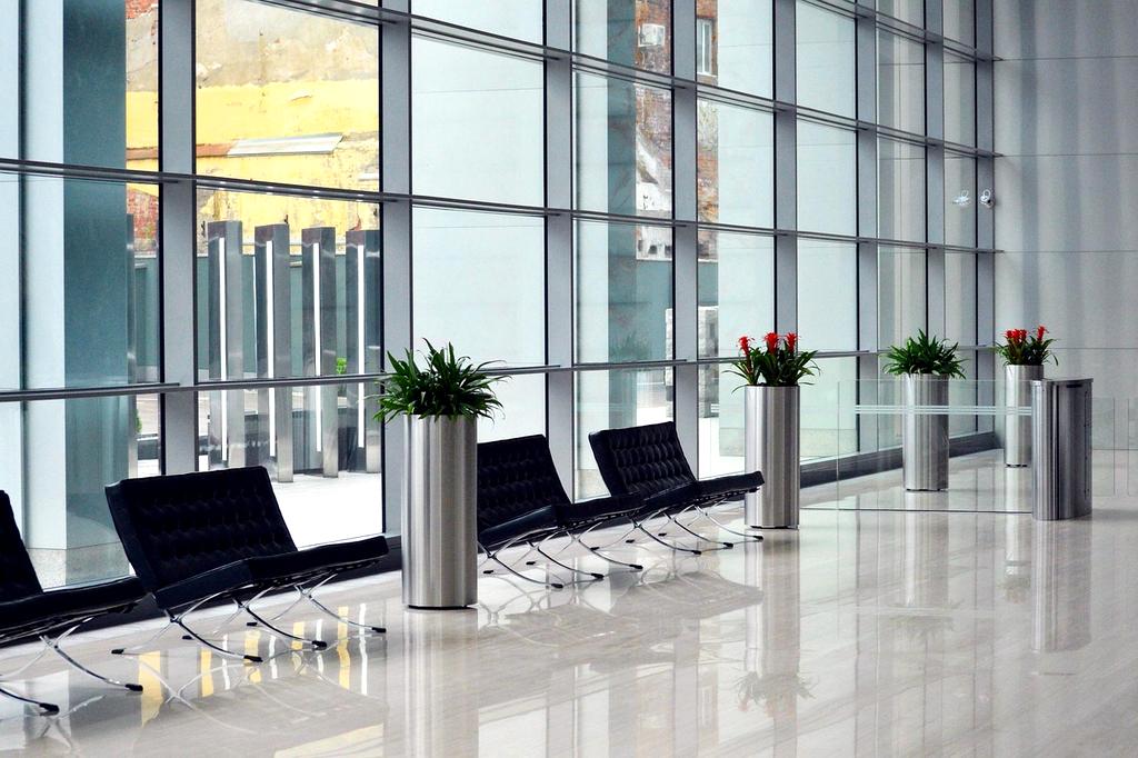 Modern clean office lobby